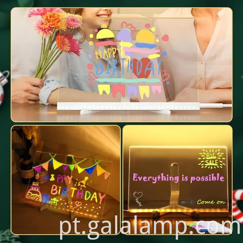 Placa de desenho de luz LED criativa para a placa de mensagem de decoração de casa